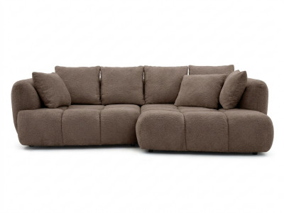 Canapé d'angle convertible avance-recule électrique AUDE tissu bouclette