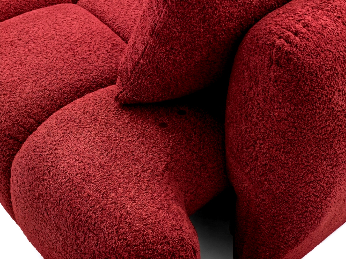Narożna sofa z funkcją spania i elektryczną regulacją głębokości AUDE, obita tkaniną boucle