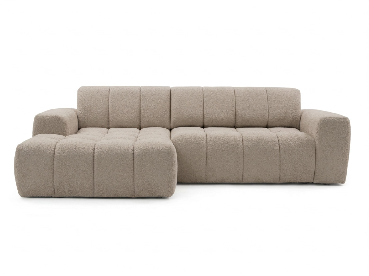 narożna sofa z funkcją spania i elektryczną regulacją głębokości theo, obita tkaniną szenilową kolorowy taupe