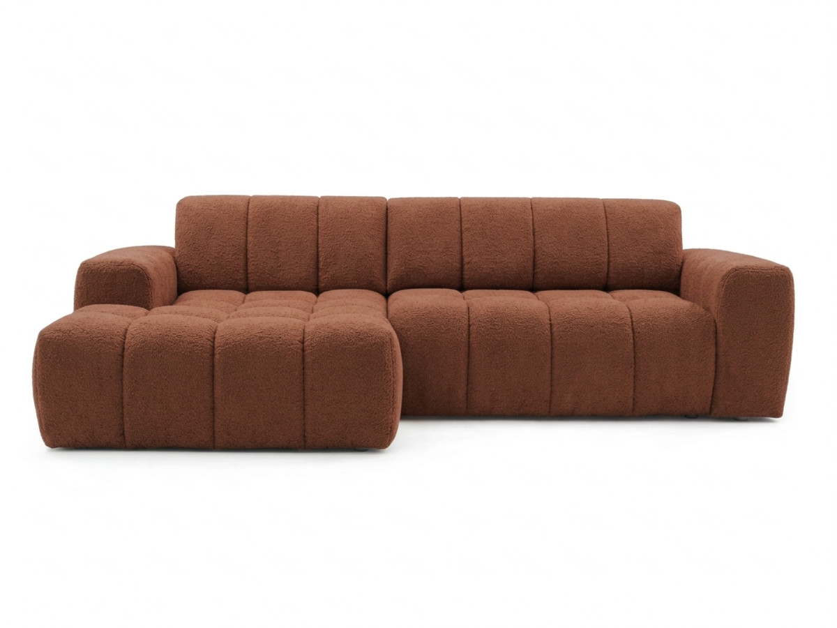 narożna sofa z funkcją spania i elektryczną regulacją głębokości theo, obita tkaniną szenilową kolorowy orange