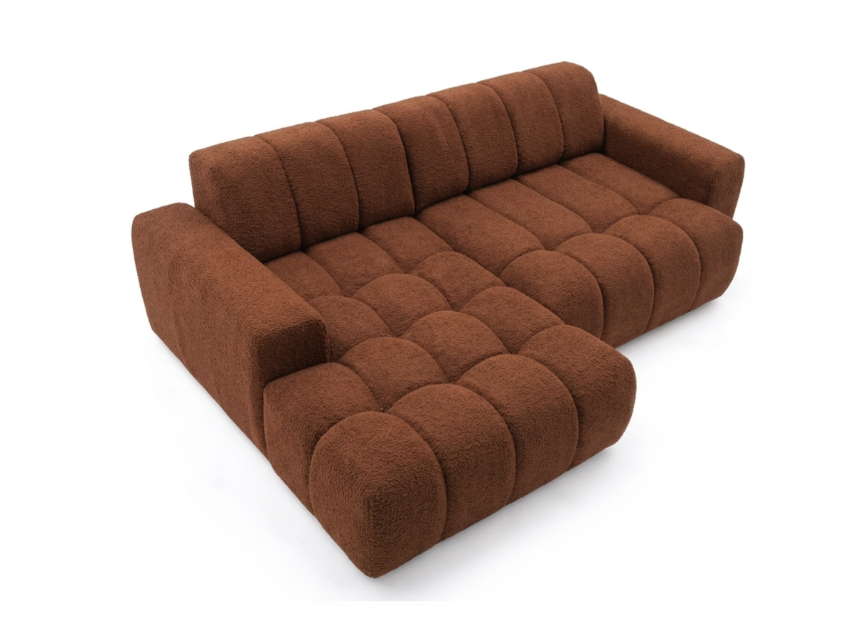 Narożna sofa z funkcją spania i elektryczną regulacją głębokości THEO, obita tkaniną szenilową