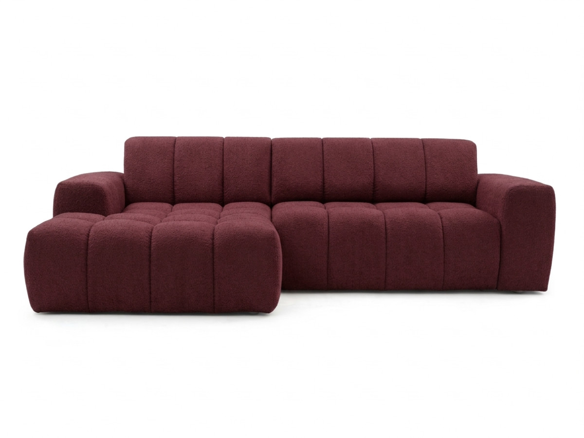 narożna sofa z funkcją spania i elektryczną regulacją głębokości theo, obita tkaniną szenilową kolorowy rouge