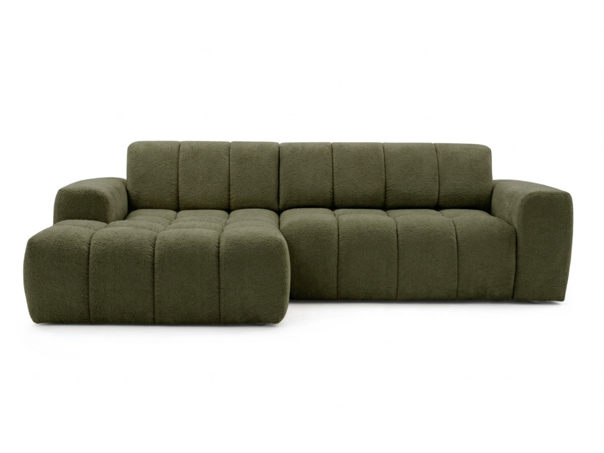 narożna sofa z funkcją spania i elektryczną regulacją głębokości theo, obita tkaniną szenilową kolorowy vert