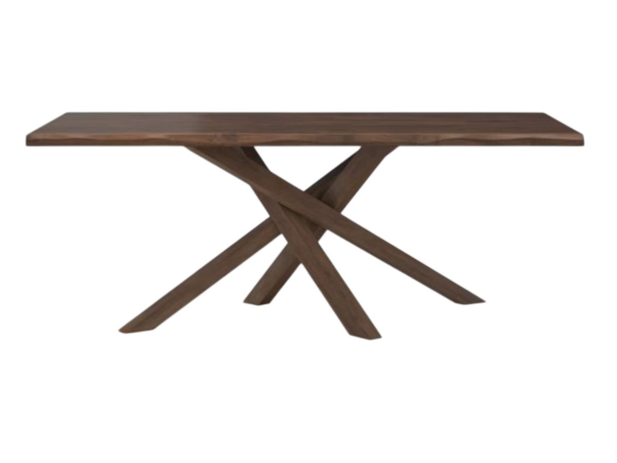 Eetkamerset met uitschuifbare eettafel in donker massief eikenhout TOM + stoelen VALENTINE