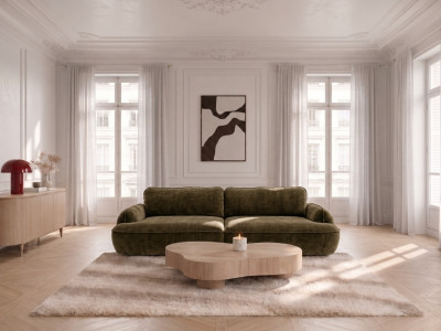 Canapé droit convertible 4 places CELESTE tissu lisse