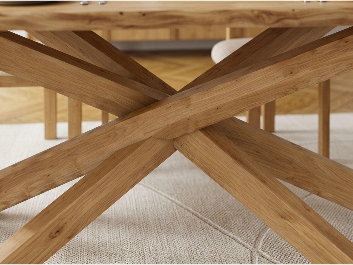 Verlengbare eettafel ZELIE massief eikenhout