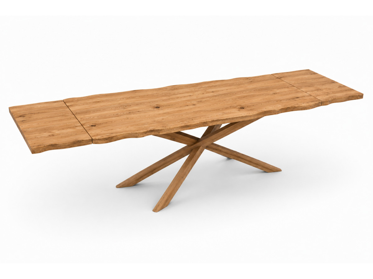 Verlengbare eettafel ZELIE massief eikenhout
