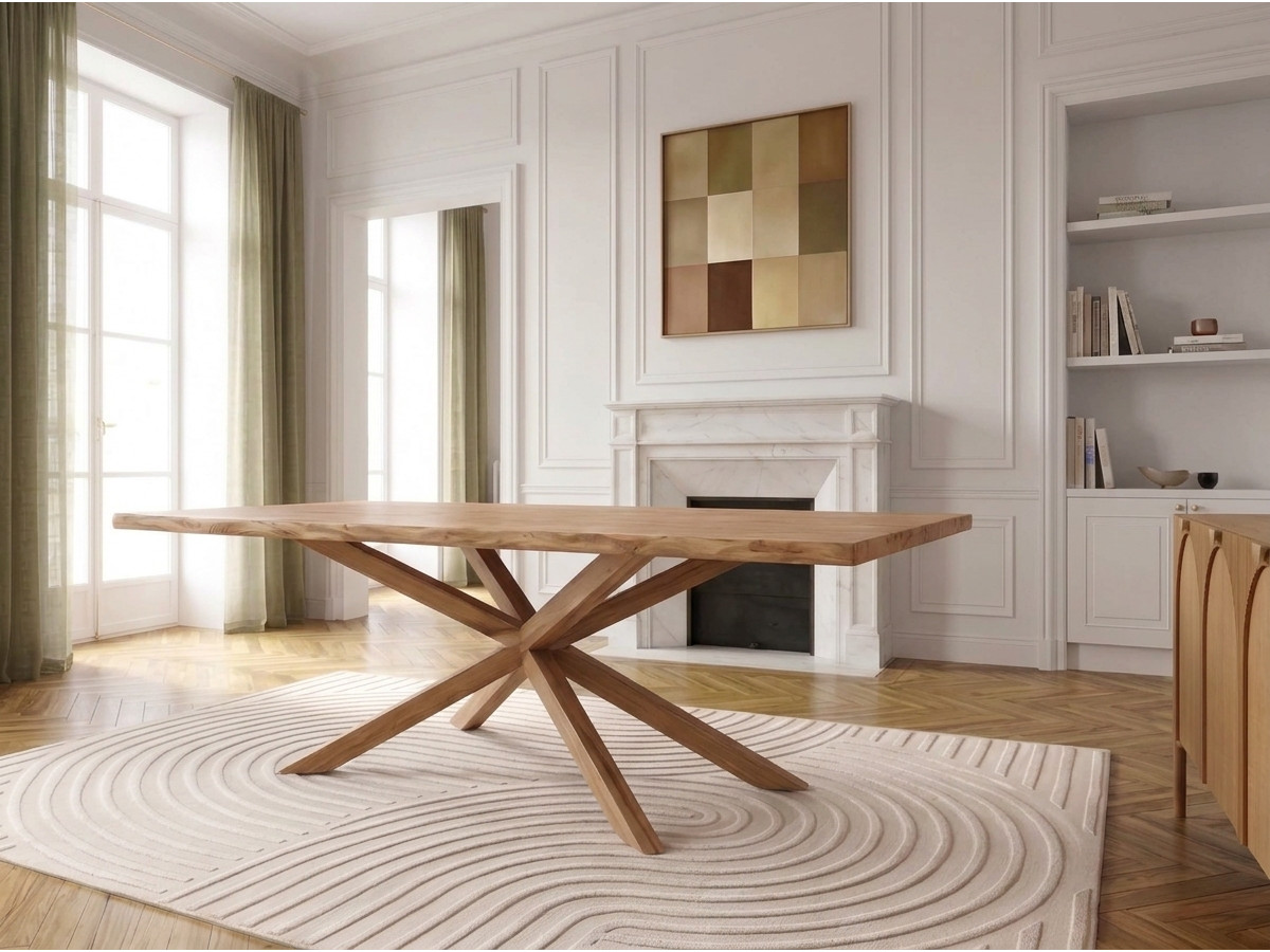 Verlengbare eettafel ZELIE massief eikenhout