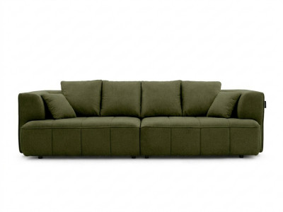 Canapé droit convertible double avance-recule électrique CLOVIS tissu lisse
