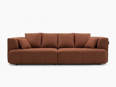 Canapé droit convertible double avance-recule électrique CLOVIS tissu lisse