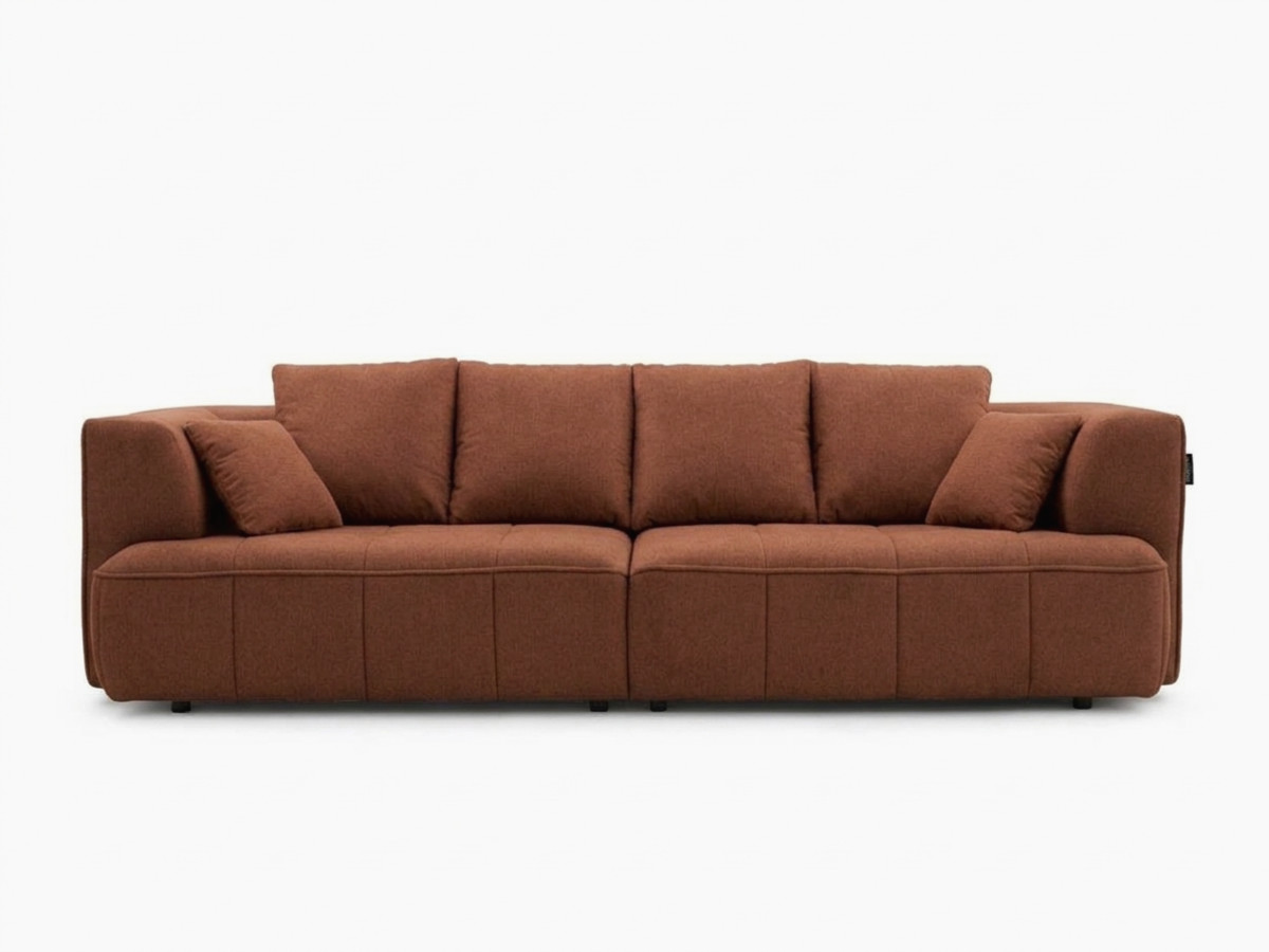 Prosta sofa z podwójną funkcją spania i elektryczną regulacją głębokości CLOVIS, obita gładką tkaniną