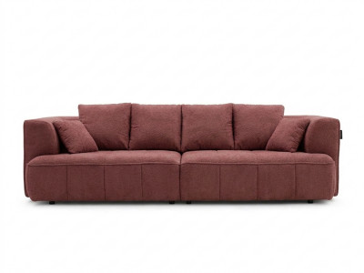Canapé droit convertible double avance-recule électrique CLOVIS tissu lisse