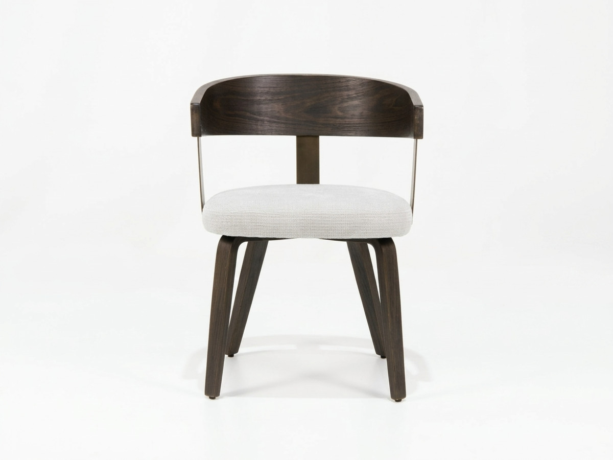 Set van 2 stoelen BIARA met structuurstof en poten van populieren multiplex