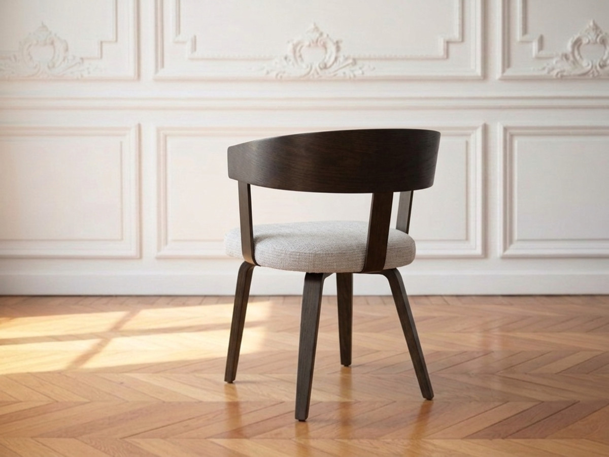 Set van 2 stoelen BIARA met structuurstof en poten van populieren multiplex