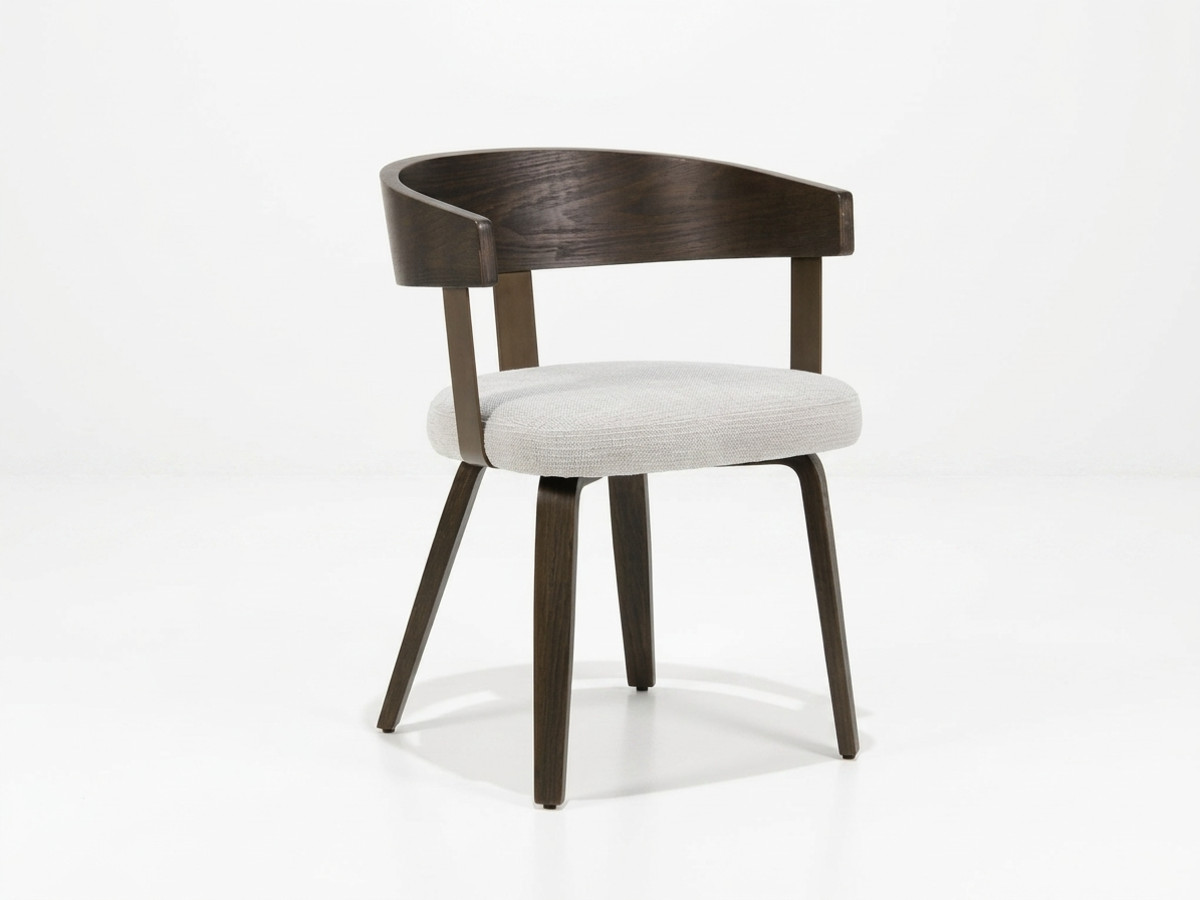 Set van 2 stoelen BIARA met structuurstof en poten van populieren multiplex
