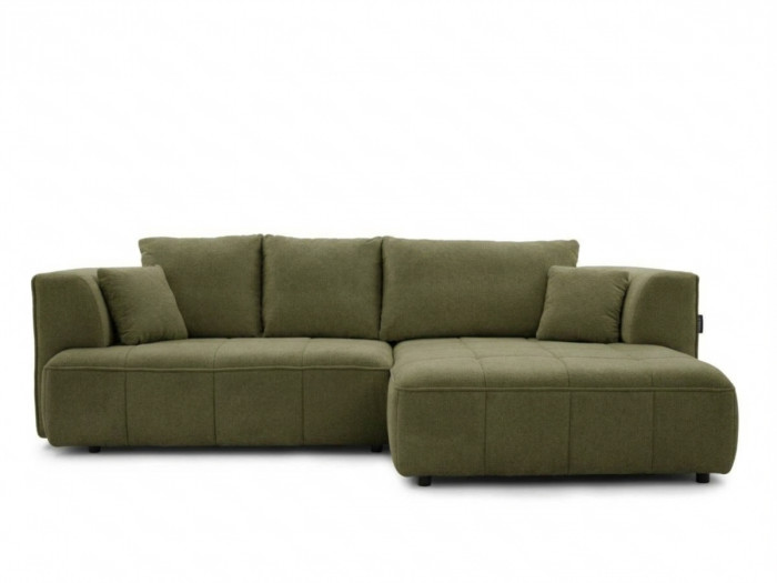 Canapé d'angle convertible avance-recule électrique CLOVIS tissu lisse