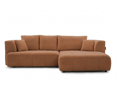 Canapé d'angle convertible avance-recule électrique CLOVIS tissu lisse