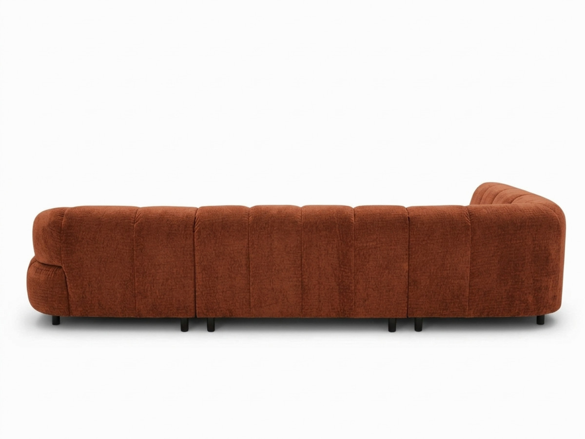 Sofa panoramiczna z elektrycznym wysuwaniem i wsuwaniem, LOVELY, tkanina szenilowa
