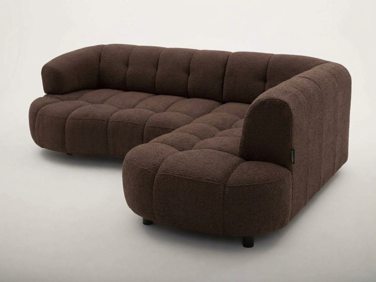 Canapé d'angle L convertible avance-recule électrique LOVELY tissu chenille