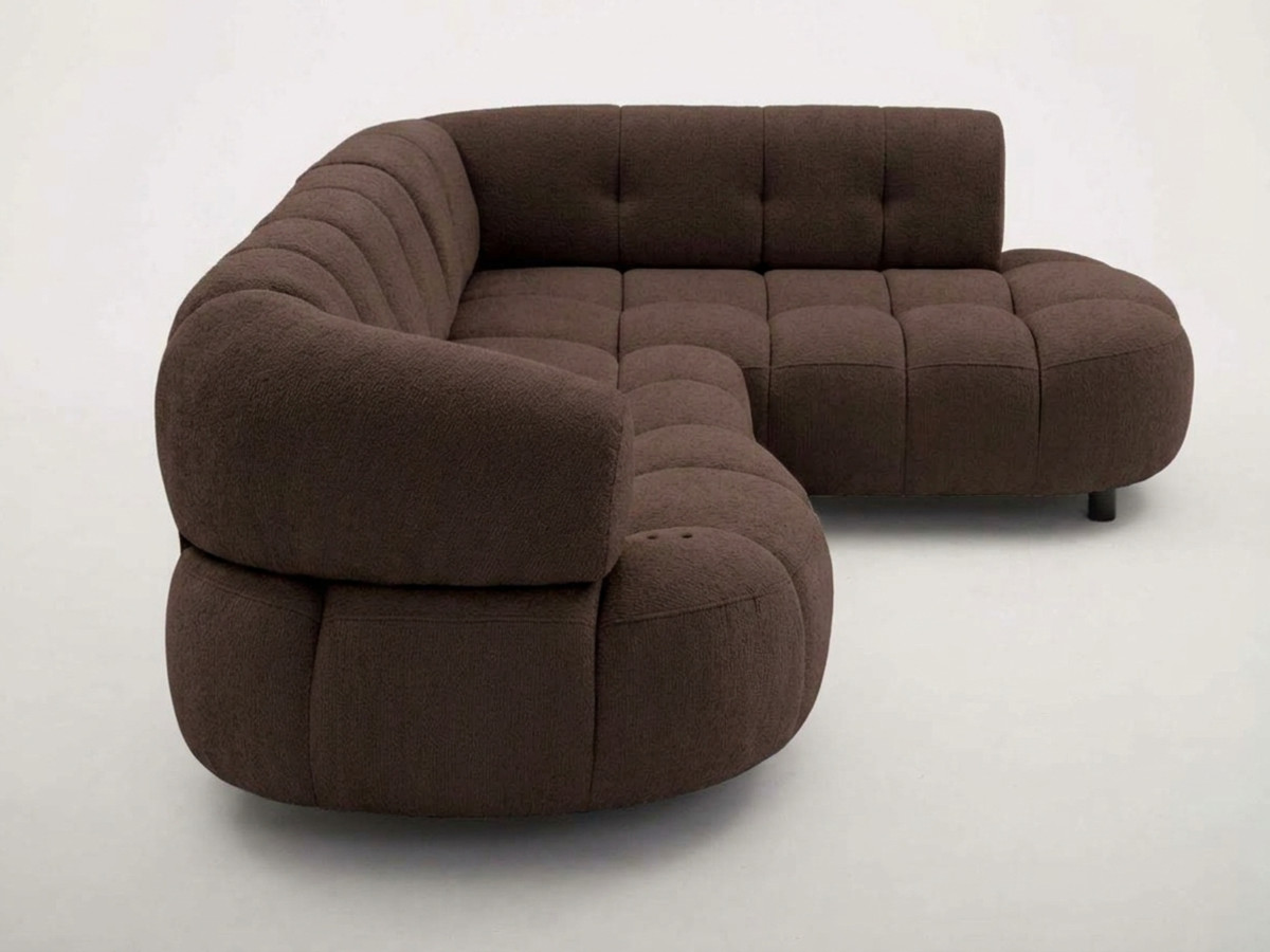 Canapé d'angle L convertible avance-recule électrique LOVELY tissu chenille