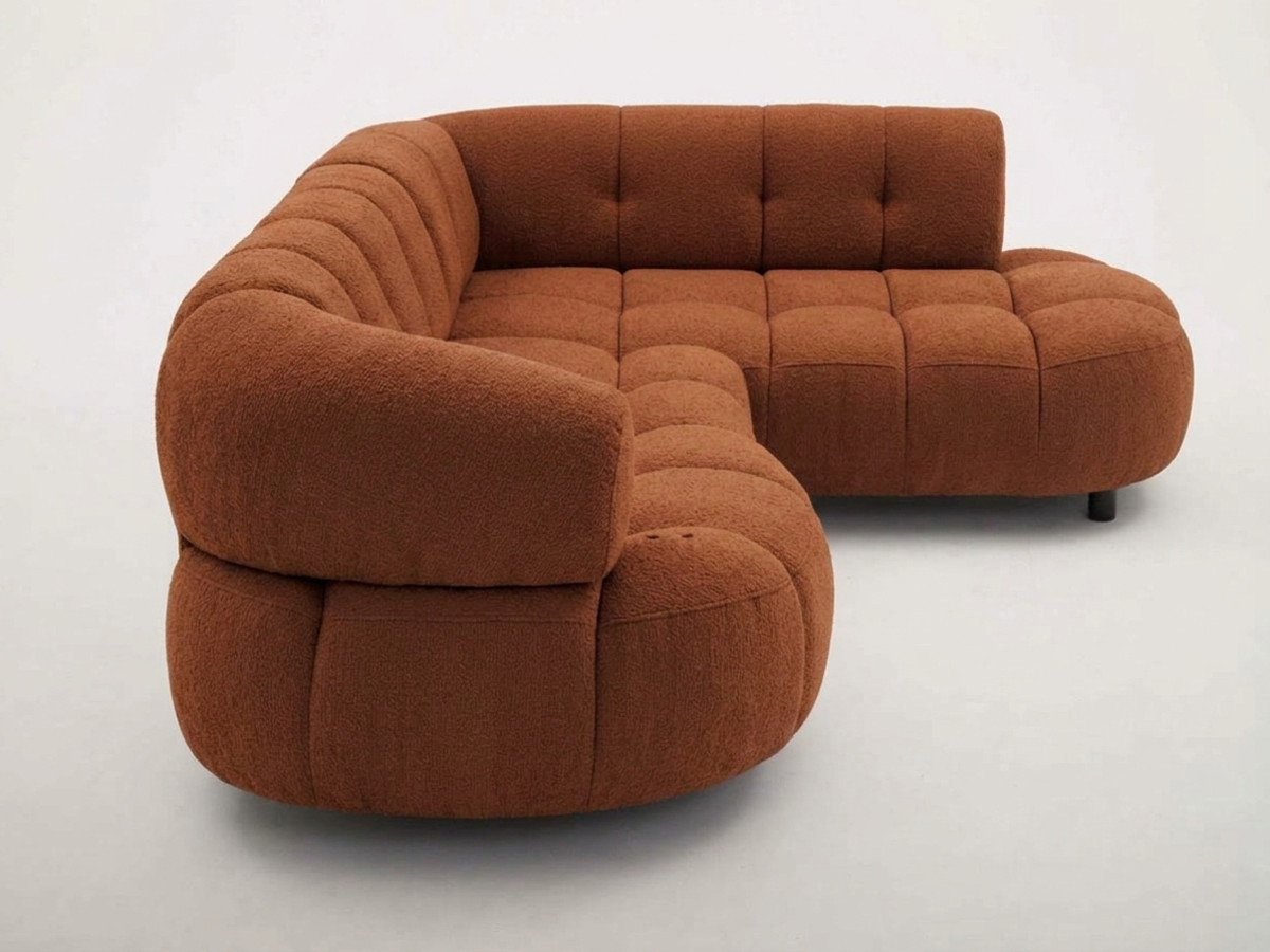 Canapé d'angle L convertible avance-recule électrique LOVELY tissu chenille