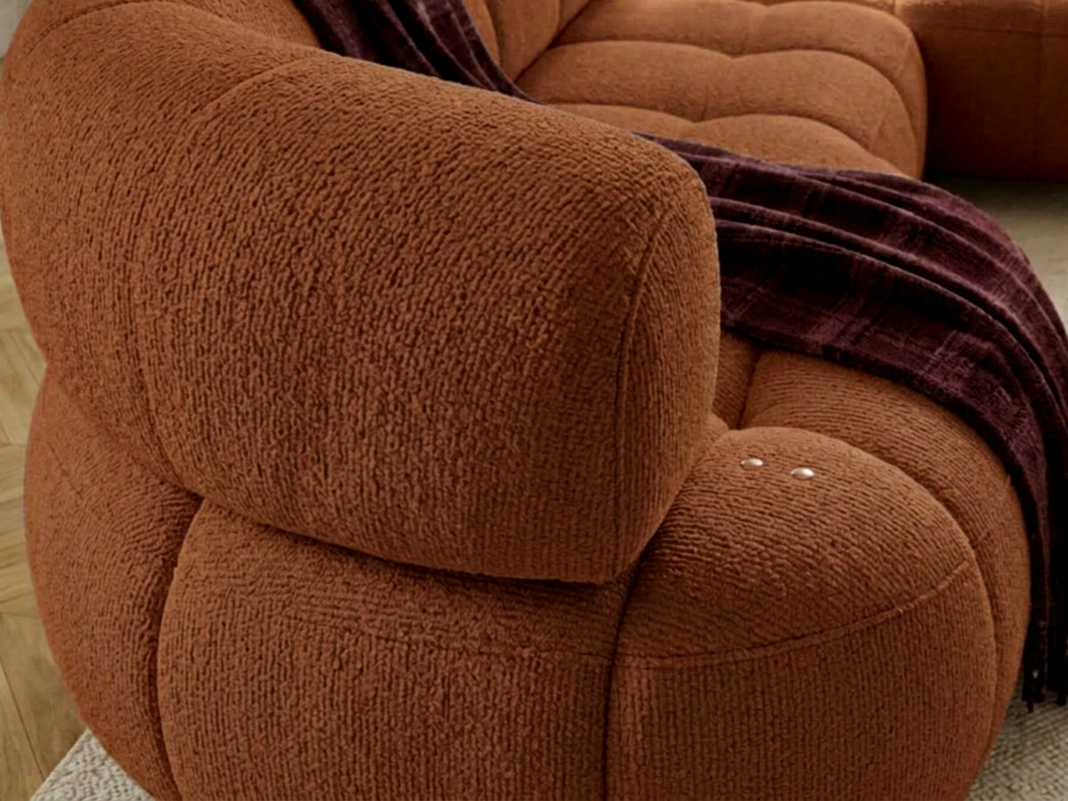 Canapé d'angle L convertible avance-recule électrique LOVELY tissu chenille
