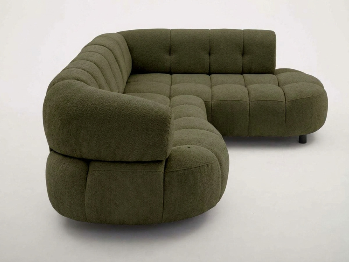Canapé d'angle L convertible avance-recule électrique LOVELY tissu chenille