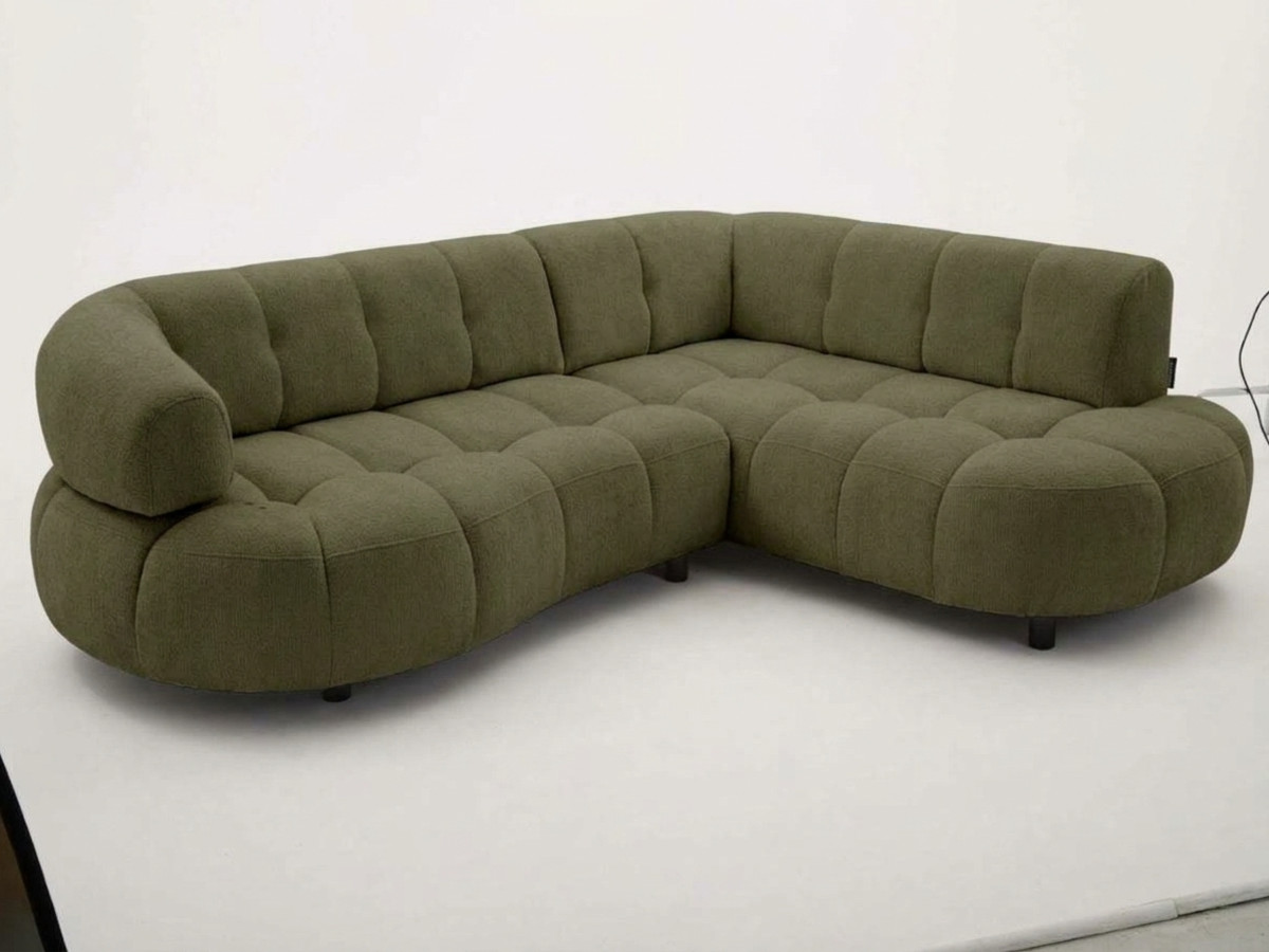 Canapé d'angle L convertible avance-recule électrique LOVELY tissu chenille