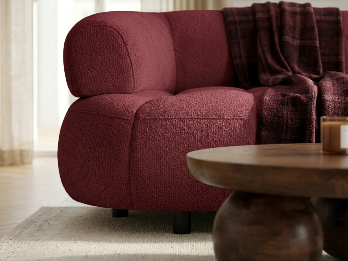 Canapé d'angle L convertible avance-recule électrique LOVELY tissu chenille