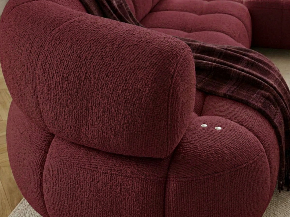 Canapé d'angle L convertible avance-recule électrique LOVELY tissu chenille