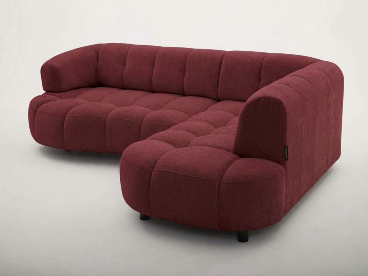 Canapé d'angle L convertible avance-recule électrique LOVELY tissu chenille