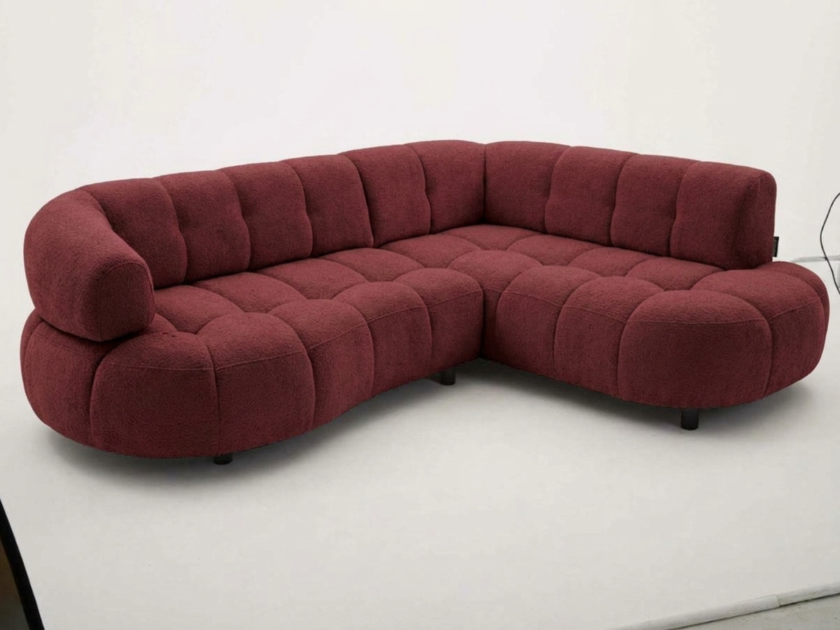 Canapé d'angle L convertible avance-recule électrique LOVELY tissu chenille