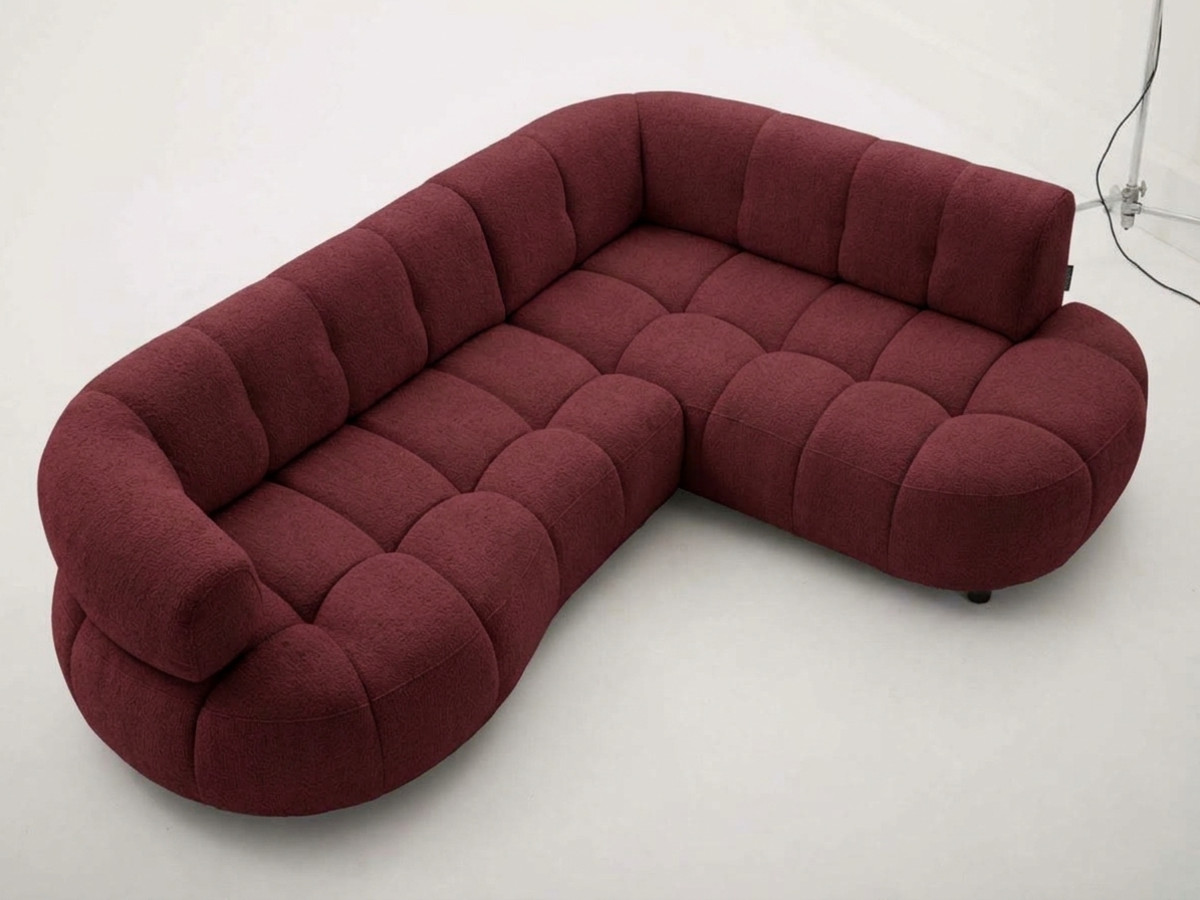 Canapé d'angle L convertible avance-recule électrique LOVELY tissu chenille