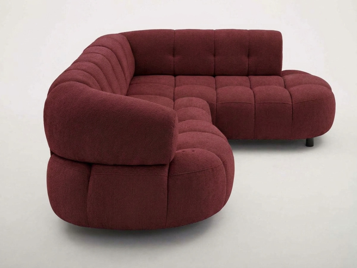 Canapé d'angle L convertible avance-recule électrique LOVELY tissu chenille