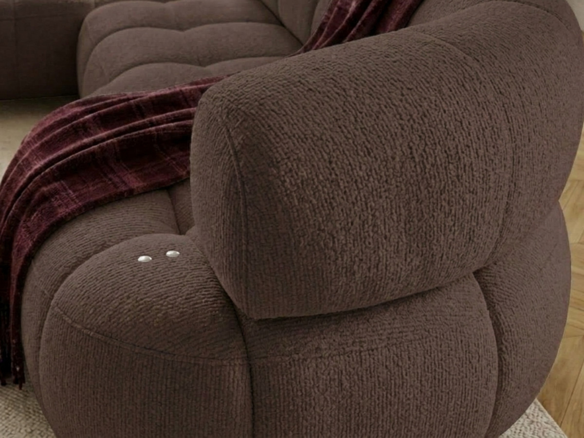 Canapé d'angle L convertible avance-recule électrique LOVELY tissu chenille