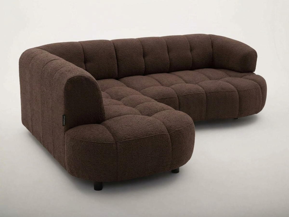 Canapé d'angle L convertible avance-recule électrique LOVELY tissu chenille