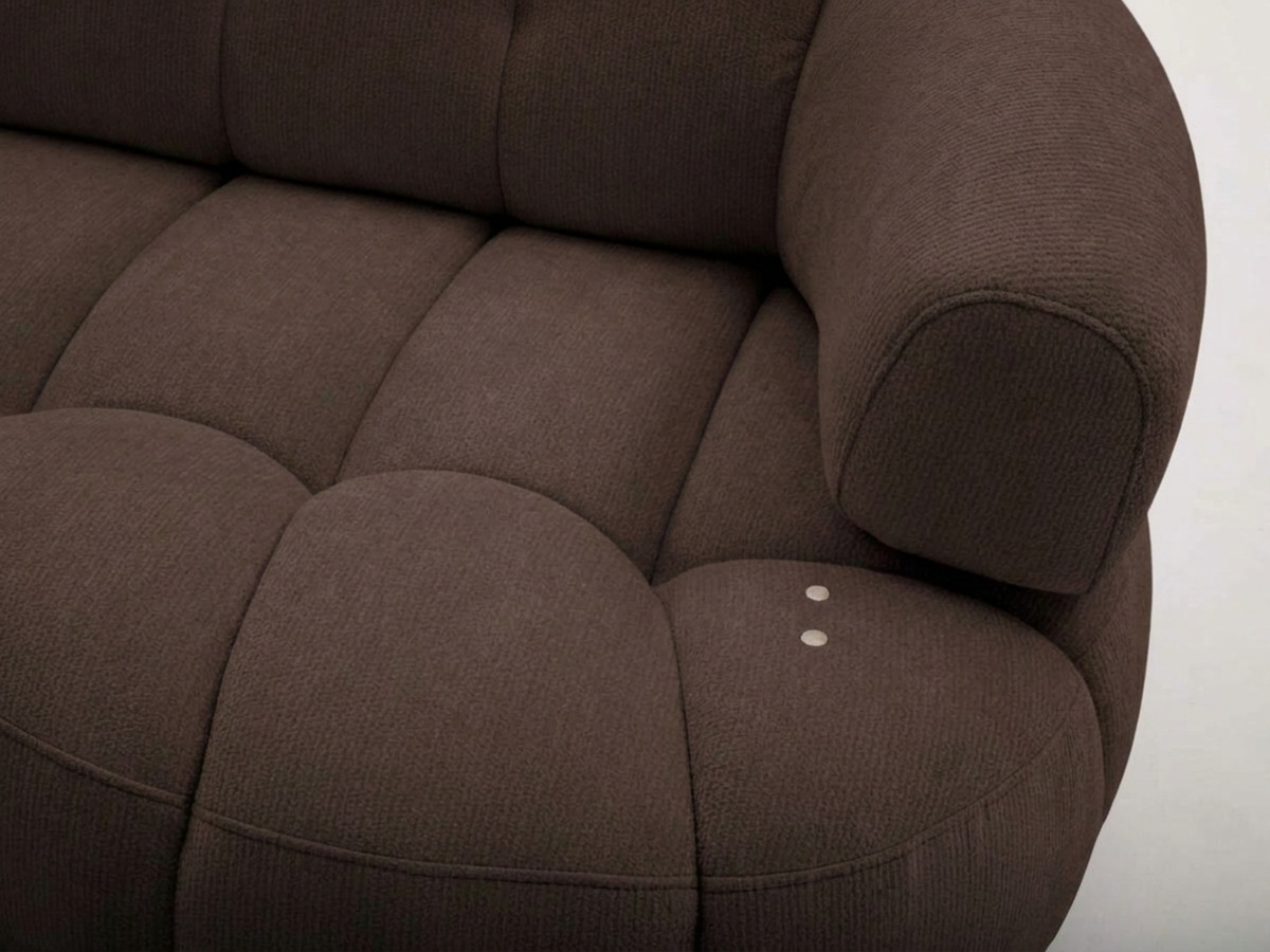 Canapé d'angle L convertible avance-recule électrique LOVELY tissu chenille