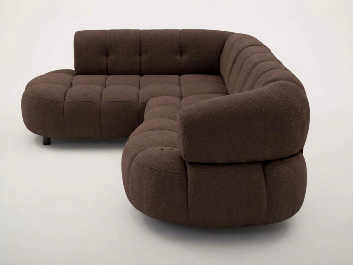 Canapé d'angle L convertible avance-recule électrique LOVELY tissu chenille