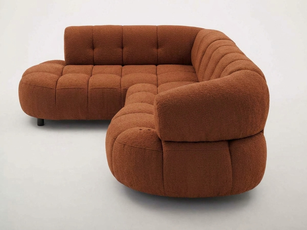 Canapé d'angle L convertible avance-recule électrique LOVELY tissu chenille