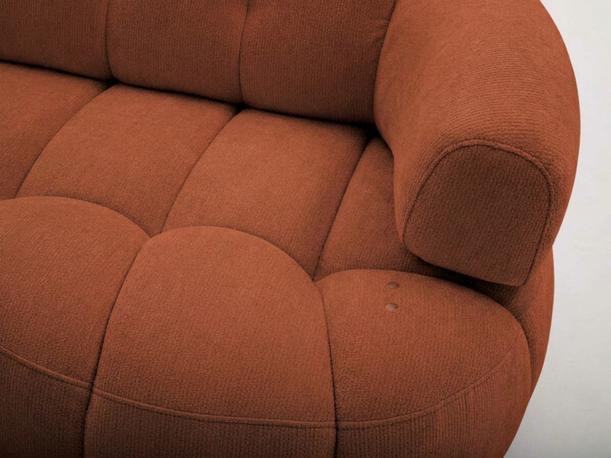 Canapé d'angle L convertible avance-recule électrique LOVELY tissu chenille