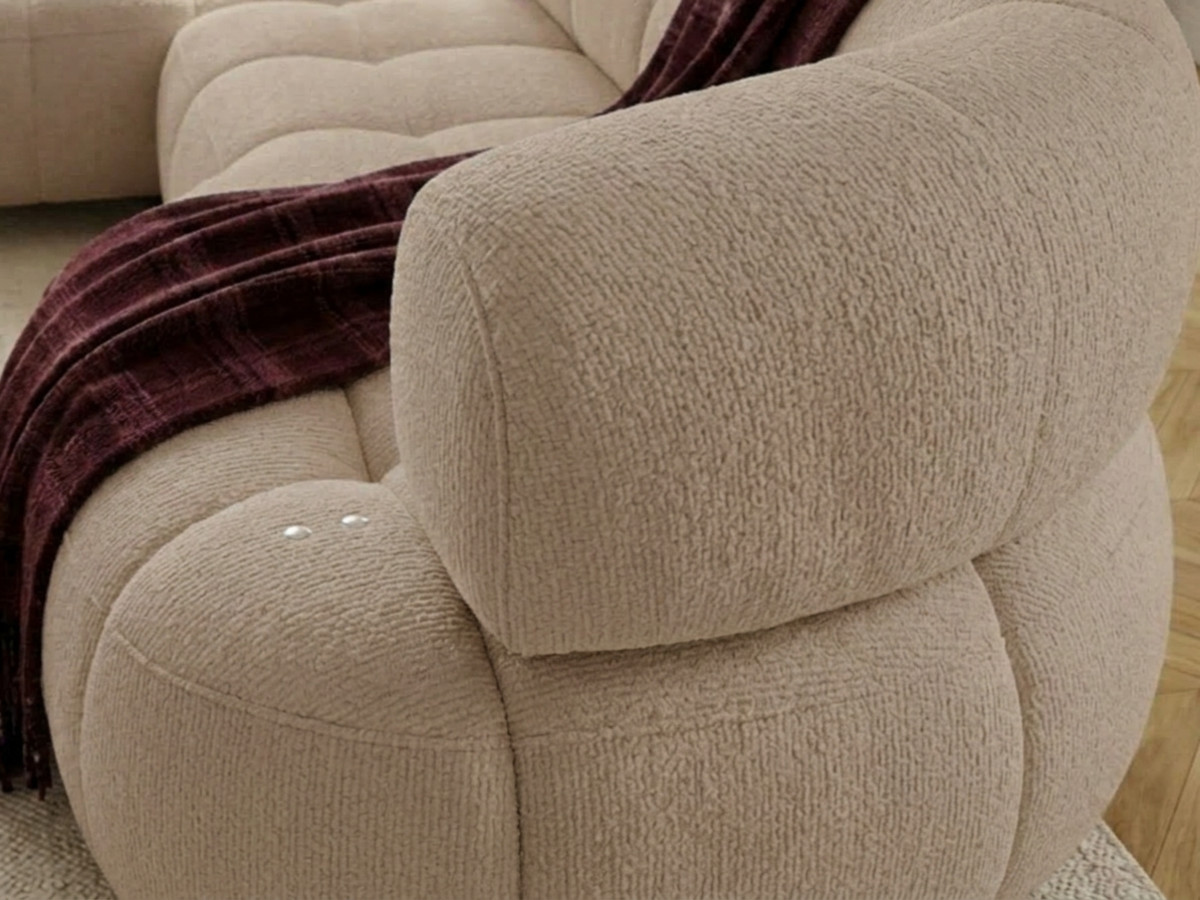 Canapé d'angle L convertible avance-recule électrique LOVELY tissu chenille