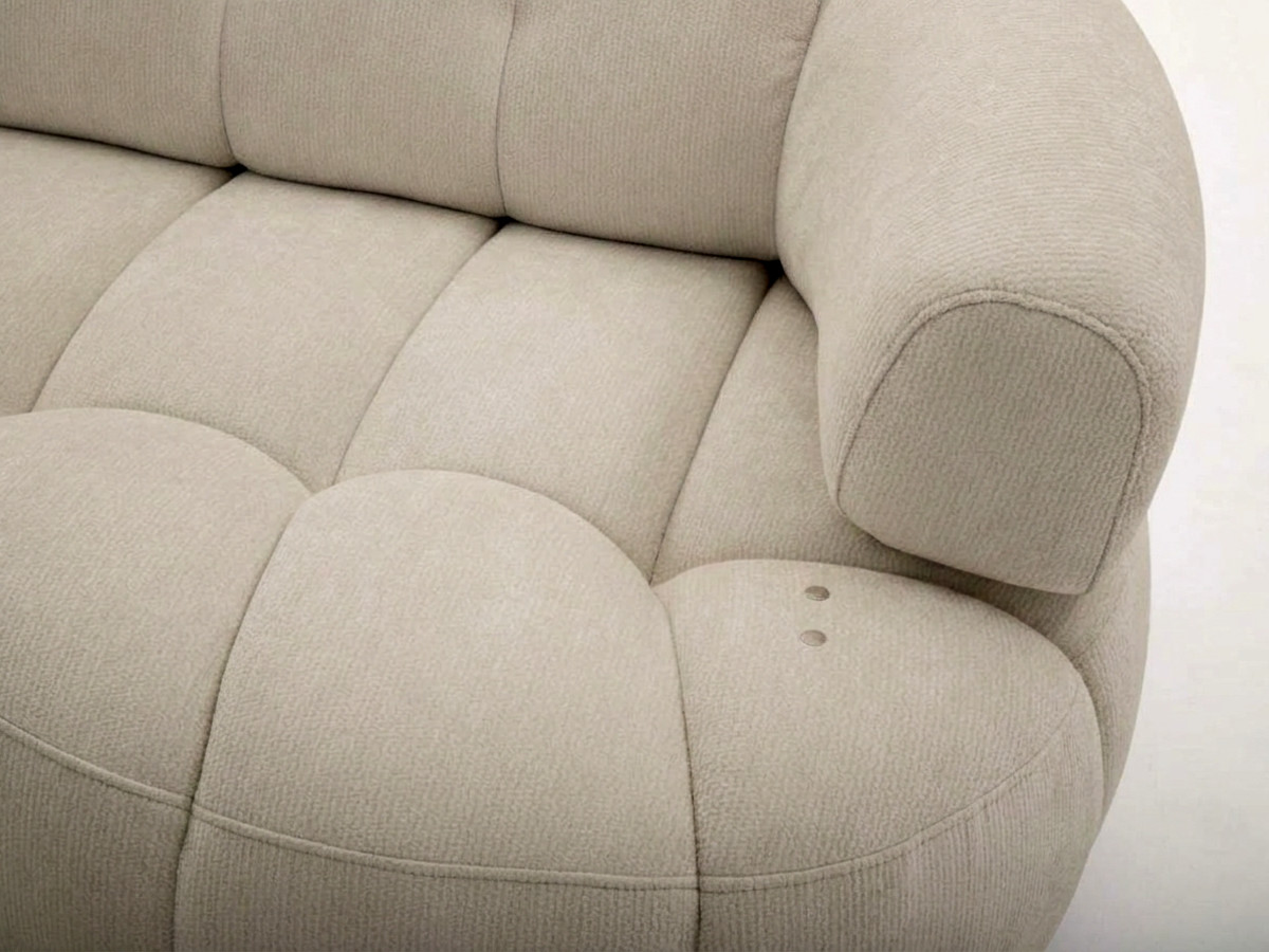 Canapé d'angle L convertible avance-recule électrique LOVELY tissu chenille