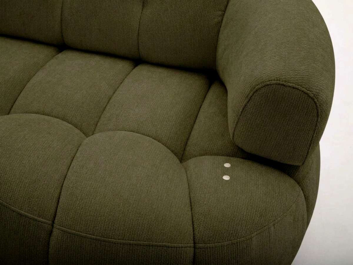 Canapé d'angle L convertible avance-recule électrique LOVELY tissu chenille