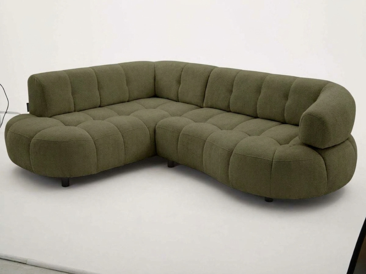 Canapé d'angle L convertible avance-recule électrique LOVELY tissu chenille
