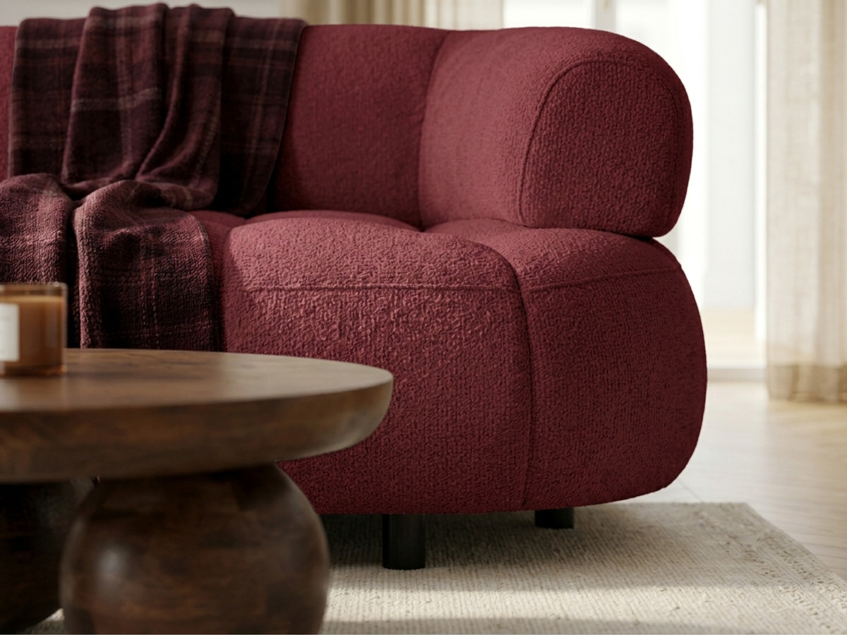 Canapé d'angle L convertible avance-recule électrique LOVELY tissu chenille