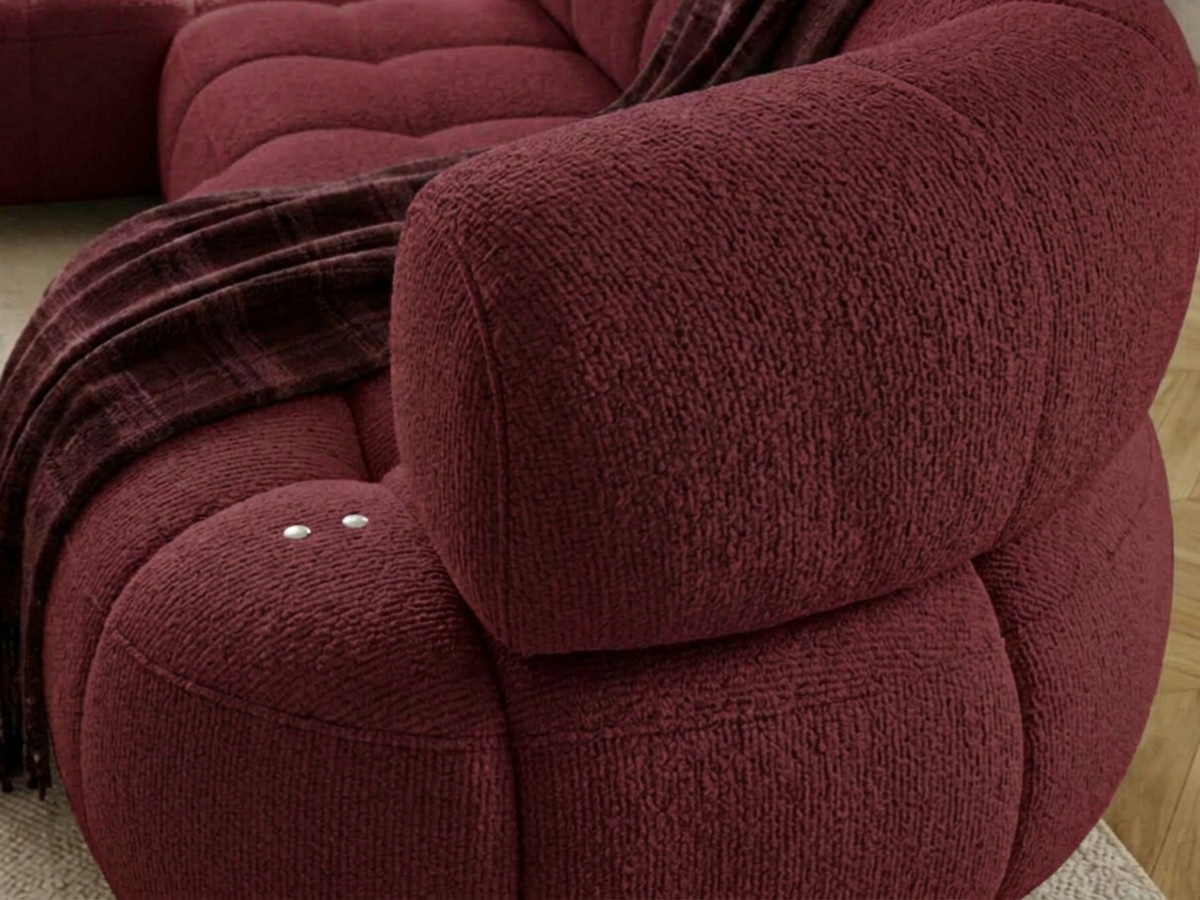 Canapé d'angle L convertible avance-recule électrique LOVELY tissu chenille