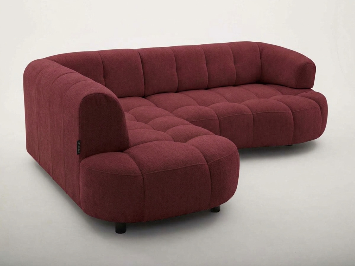 Canapé d'angle L convertible avance-recule électrique LOVELY tissu chenille