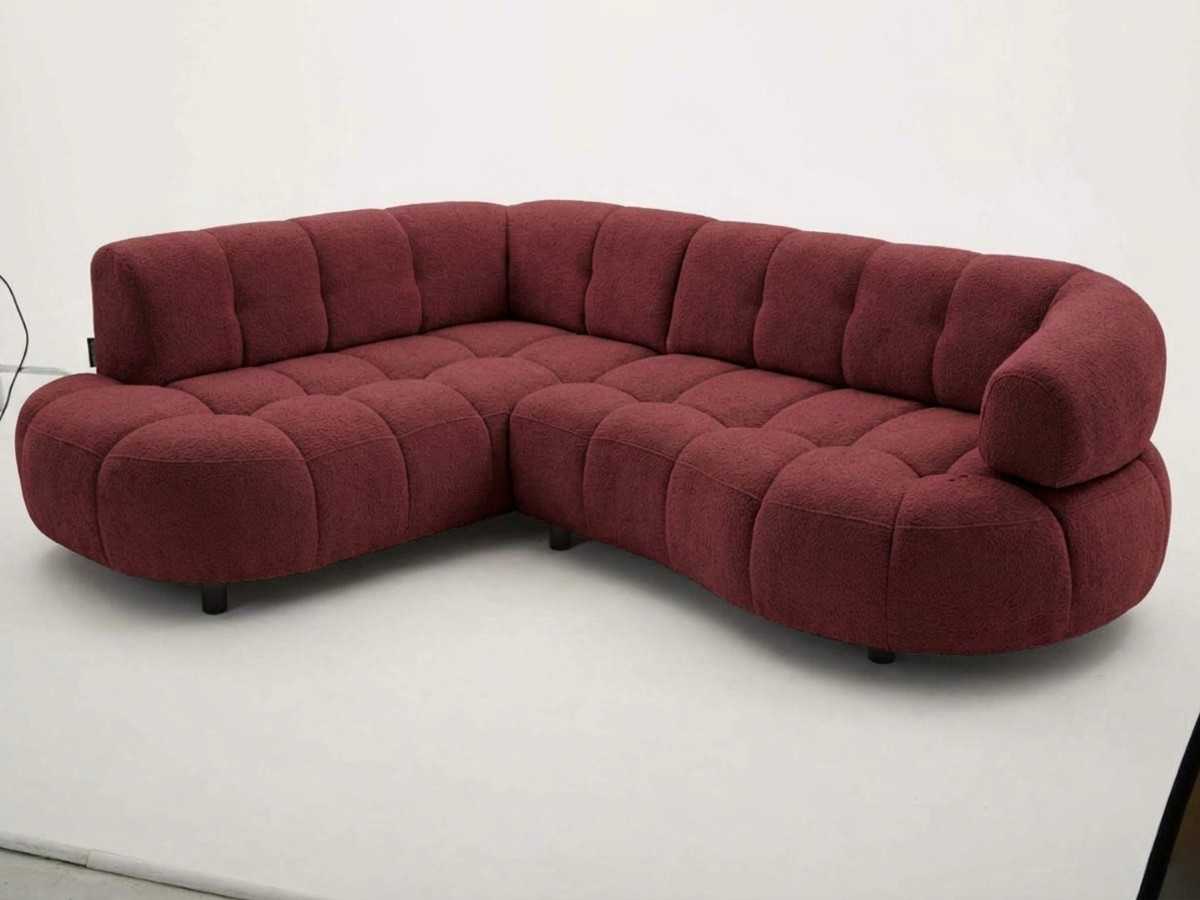 Canapé d'angle L convertible avance-recule électrique LOVELY tissu chenille