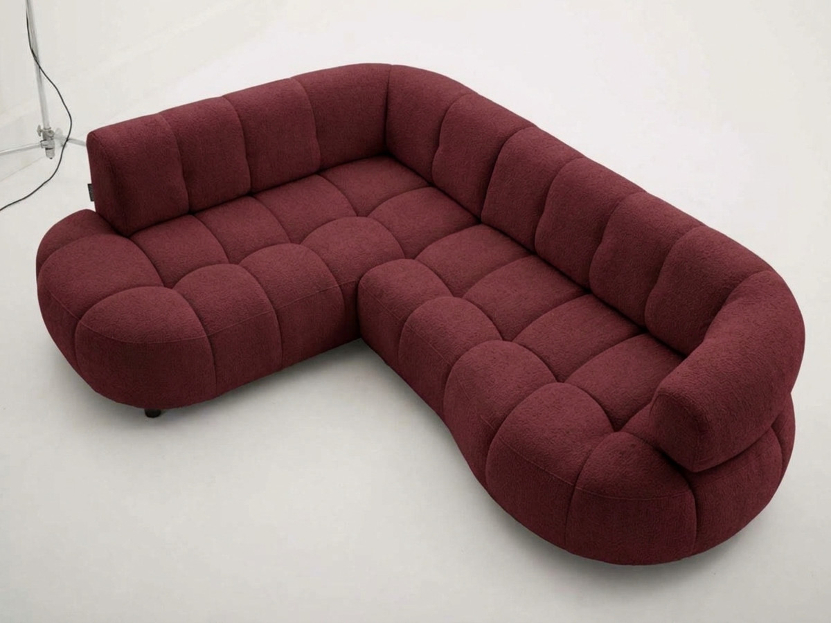 Canapé d'angle L convertible avance-recule électrique LOVELY tissu chenille