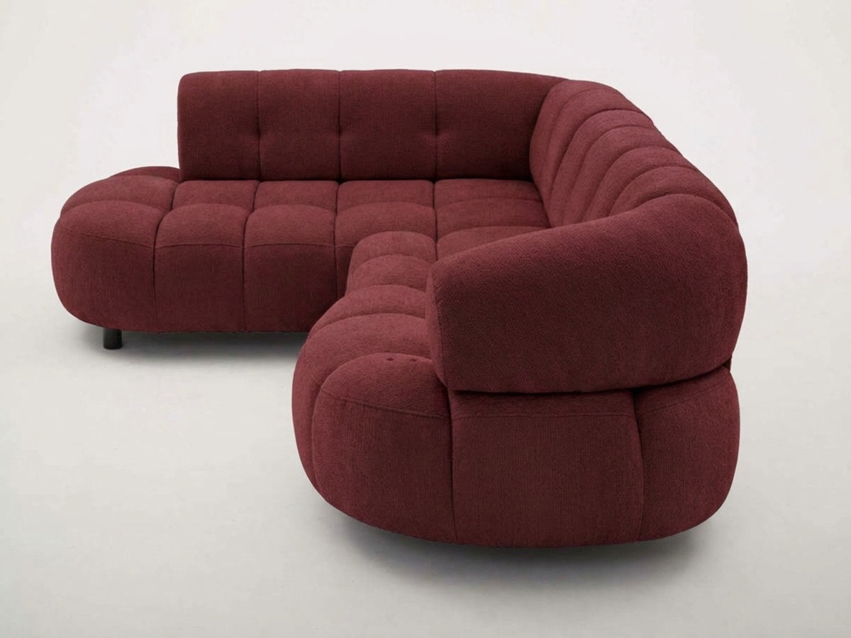 Canapé d'angle L convertible avance-recule électrique LOVELY tissu chenille